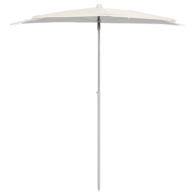 Półokrągły parasol ogrodowy na słupku, 180x90 cm, piaskowy