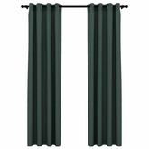 Zasłony stylizowane na lniane, 2 szt., zielone, 140x245 cm