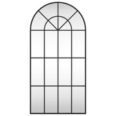 vidaXL Lustro ścienne, czarne, 50x100 cm, zakończone łukiem, żelazo