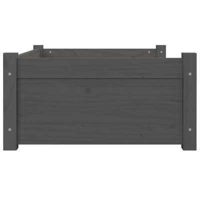 vidaXL Legowisko dla psa, szare, 75,5x55,5x28 cm, lite drewno sosnowe