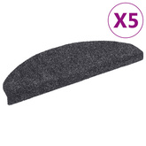 Maty na schody samoprzylepne 5 szt. 65x21x4 cm Ciemnoszary Półokrągły Duży