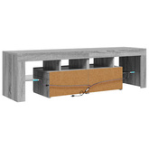 Szafka TV z oświetleniem LED, szary dąb sonoma, 140x36,5x40 cm
