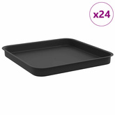 Kwadratowa Taca na Kwiaty 24 pcs Czarny 21 x 21 x 2 cm