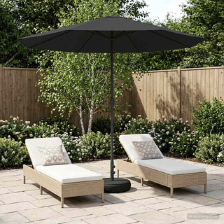 Parasol ogrodowy z podstawą 230 x 230 cm Poliester Prostokątny