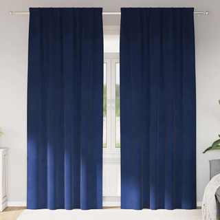 Zasłony zaciemniające 2 pcs Ciemnoniebieski 140 x 245 cm