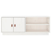 vidaXL Szafka pod TV, biała, 105x34x40 cm, lite drewno sosnowe