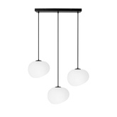 Lampa wisząca STONES w stylu Japandi - podłużna z akrylowymi kloszami 20 cm w kształcie kamienia - minimalistyczna lampa nad stół 3x E27