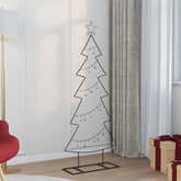 Metalowa choinka świąteczna z podstawą Czarny 150 cm Stal