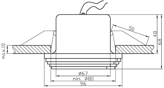Oprawa stropowa szklana biała kwadratowa SS-01 2240201