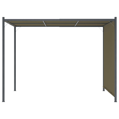 Pergola ogrodowa ze zwijanym dachem, 3x3 m, taupe, 180 g/m?
