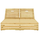 vidaXL Podwójny leżak z czarnymi poduszkami, impregnowana sosna