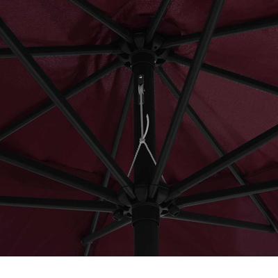 Parasol ogrodowy na metalowym słupku, 390 cm, bordowy