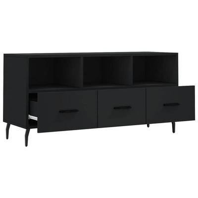 vidaXL Szafka pod TV, czarna, 102x36x50 cm, materiał drewnopochodny wariant 8