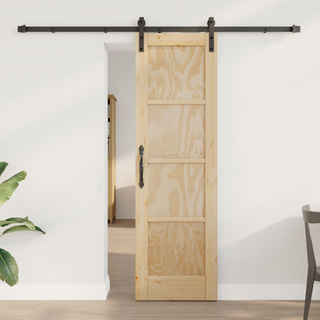 Drzwi przesuwne naturalny 61 x 198,5 cm Lite drewno sosnowe