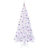 Sztuczna choinka z 300 diodami LED Biały 210 cm PVC i stal