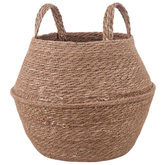 Doniczka z uchwytami naturalny ? 32 x 32 cm 100% Trawa morska