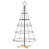 Choinka Stożkowa Świąteczna z podstawą Czarny 126 cm Stal