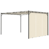 vidaXL Altana ogrodowa z zasłoną boczną, 4 x 3 x 2,25 m, kremowa