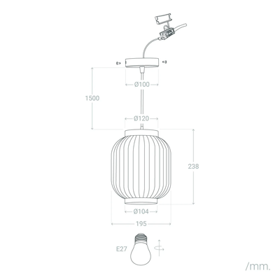 Lampa Wisząca z Porcelany Abruzzo Porcellado E14