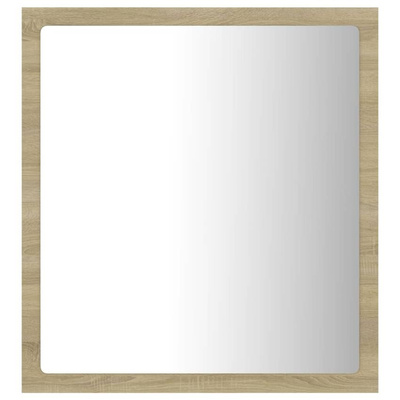 vidaXL Lustro łazienkowe LED, kolor dąb sonoma, 40x8,5x37 cm, akryl