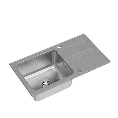 RALPH 111 Fusion GraniteQ silver stone z komorą stalową (780x430x190) z syfonem manualnym i zaślepką