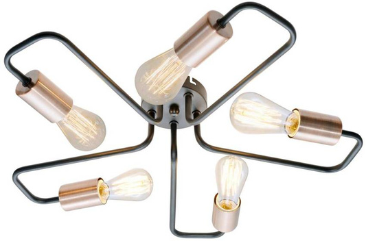 Lampa sufitowa wisząca 5X60W E27 czarny HERPE 35-66930