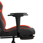 vidaXL Fotel gamingowy z podnóżkiem, czarno-czerwony, sztuczna skóra