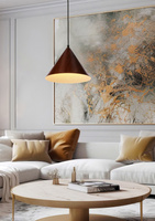 Dunca Lampa Wisząca 25 Czarny 1X40 E27 Klosz Ciemny Orzechowy