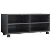 vidaXL Szafka pod TV, wysoki połysk, szara, 90x35x35 cm