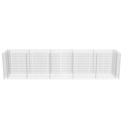 vidaXL Podwyższona donica gabionowa, galwanizowana stal, 450x90x100 cm