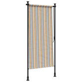 vidaXL Roleta zewnętrzna, żółto-biała, 120x270 cm, tkanina i stal