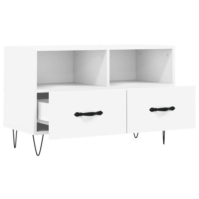 vidaXL Szafka pod TV, biała, 80x36x50 cm, materiał drewnopochodny wariant 5