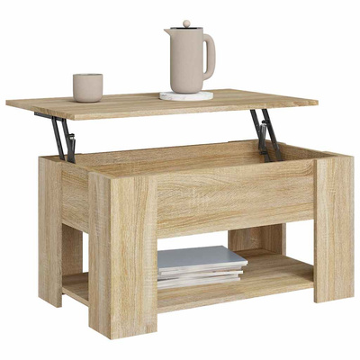 vidaXL Stolik kawowy, dąb sonoma, 79x49x41, materiał drewnopochodny