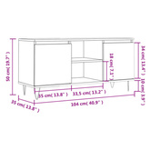 vidaXL Szafka pod TV, biała, 104x35x50 cm, materiał drewnopochodny