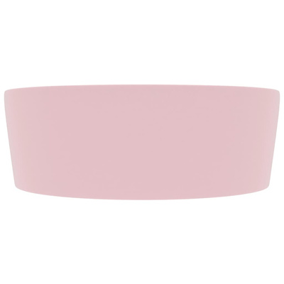 Umywalka z przelewem, matowy róż, 36x13 cm, ceramiczna