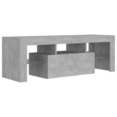 Szafka pod TV z oświetleniem LED, szarość betonu, 120x35x40 cm vidaXL