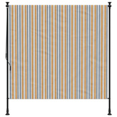 vidaXL Roleta zewnętrzna, żółto-biała, 150x270 cm, tkanina i stal