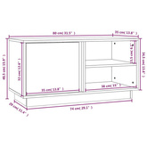 Szafka pod TV, miodowy brąz, 80x35x40,5 cm, lite drewno sosnowe vidaXL