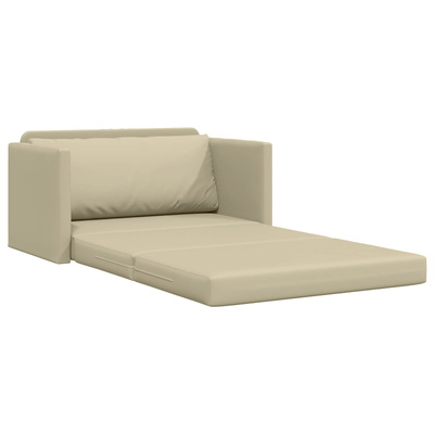 Sofa Bed Kremowy 124 x 71 x 78 cm Sztuczna skóra