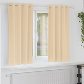 Firany blackout z kółkami 2 pcs Kremowy 175 x 140 cm Poliester