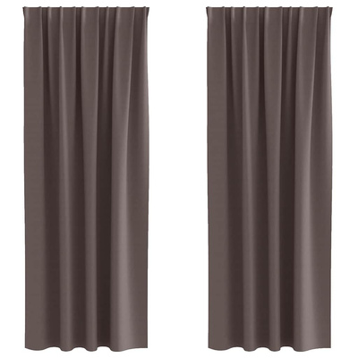 Firany blackout z kółkami 2 pcs Ciemny brąz 225 x 140 cm