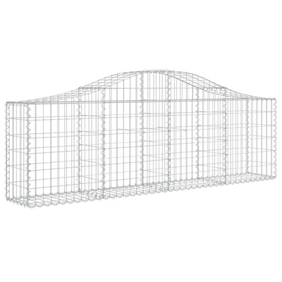 Kosze gabionowe, 2 szt, 200x30x60/80 cm, galwanizowane żelazo