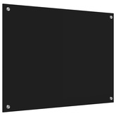Panel kuchenny Czarny 80 x 60 cm szkło hartowane