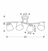 Lampa Sufitowa Brunatny+Złoty 4X40 E27 Klosz Biały Greco