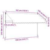Markiza zwijana, kremowa, 350x150 cm, tkanina i stal