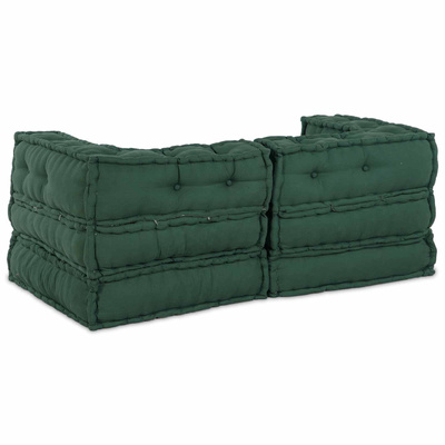 Modularna jednostka sofy 2 pcs zielony 140 x 70 x 56 cm tkanina