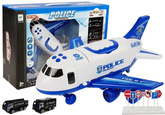 Samolot Rozkładany Policyjny z Autkami 1:64 ze światłami i dźwiękiem