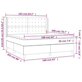 vidaXL Łóżko kontynentalne z materacem, czarne, tkanina 160x200 cm model standard