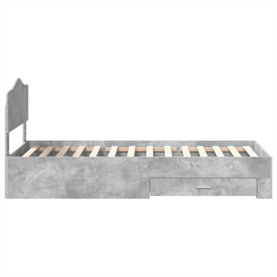 Ramka łóżka Betonowy szary 90 x 190 cm Drewno inżynieryjne