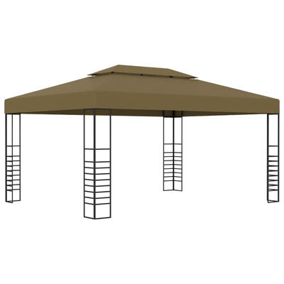 Altana ze sznurem lampek LED, 3x4 m, kolor taupe